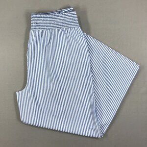 Celebrity Pink Pants Women's 2XL Blue Striped Pull On Elastic Wide Leg Paper Bag